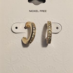 Gold Crystal Hoop Earrings